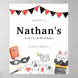 Magic Birthday Välkomstshow för Magician Rabbit Tr Poster