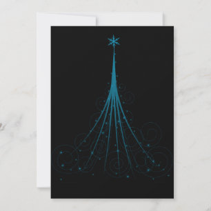 Magic Black and Blue Swirly Julgran Julkort