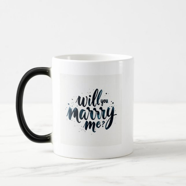 Magic Black Mugg - Värmekänslig Giftermål Frieri (Vänster)
