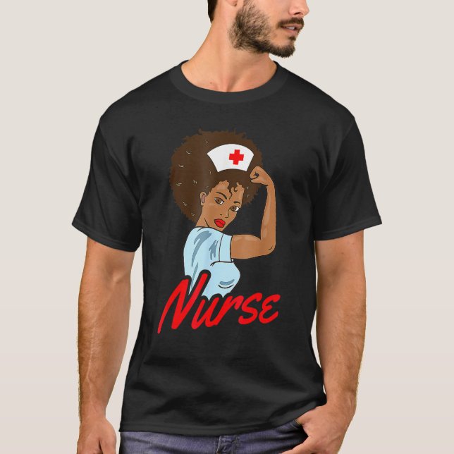Magic Black Nurse Melanin Black History Pride Nurs T Shirt (Framsida)
