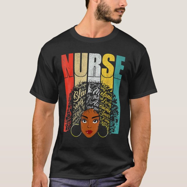 Magic Black Nurse Melanin Black History Pride Nurs T Shirt (Framsida)