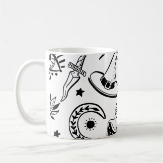 Magic Bläck Teckning Seamless Mönster Kaffemugg