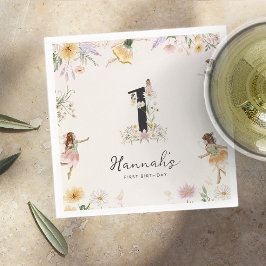 Magic Blommigt Fairy Birthday Pappersservett