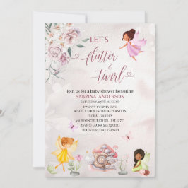 Magic Blommigt Fairy Princess Baby dusch Invita Inbjudningar