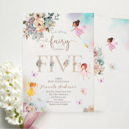 Magic Blommigt Fairy Princess vänder fem våningar Inbjudningar