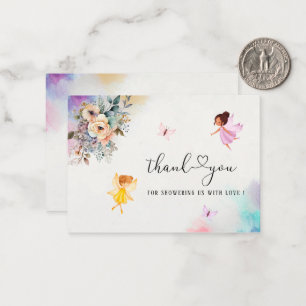 Magic Blommigt Fairy Princess Watercolor tack Anteckningskort