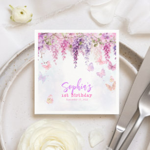 Magic Blommigt Wisteria Butully Barns födelsedag Pappersservett