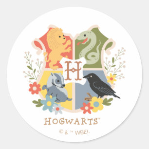 Magic Blooms HOGWARTS™-Vapensköld Runt Klistermärke