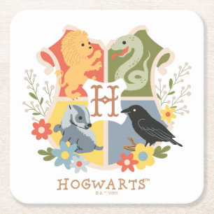 Magic Blooms HOGWARTS™-Vapensköld Underlägg Papper Kvadrat