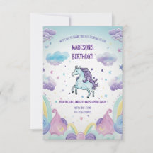 Magic Blue and Lila Unicorn Birthday