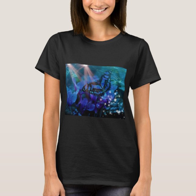 Magic Blue Butterfly T Shirt (Framsida)