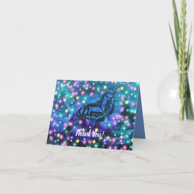Magic Blue Butterfly Tack Kort (Framsida)
