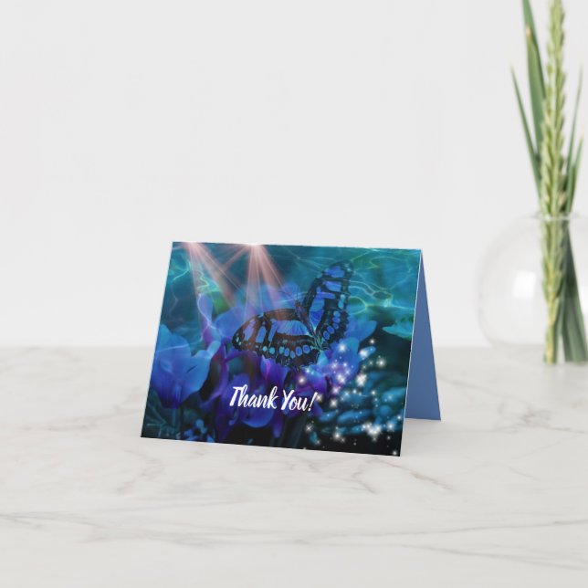 Magic Blue Butterfly Tack Kort (Framsida)