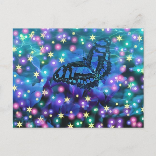 Magic Blue Butterfly Vykort (Framsida)