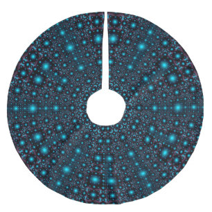 Magic Blue Glow Mandala Julgransmatta Borstad Polyester