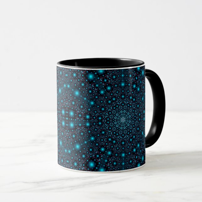 Magic Blue Glow Mandala Mugg (Framsida höger)