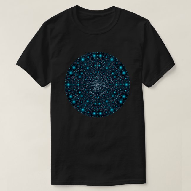 Magic Blue Glow Mandala T Shirt (Design framsida)