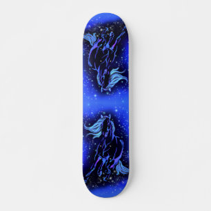 Magic Blue Horse på måndagskväll Mini Skateboard Bräda 18,5 Cm