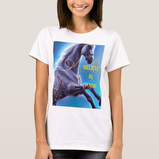 magic blue horse t shirt (Framsida)