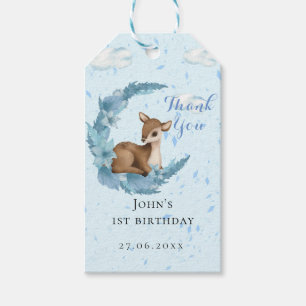Magic Blue Little Bambi clouds dust Birthday Presentetikett