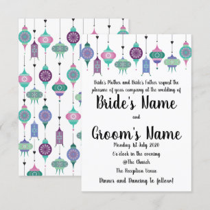 Magic Boho Moroccan Lanterns Wedding bjudande Inbjudningar