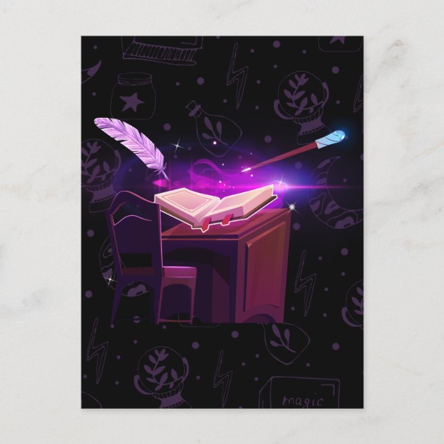 Magic bok häxa vykort (Framsida)