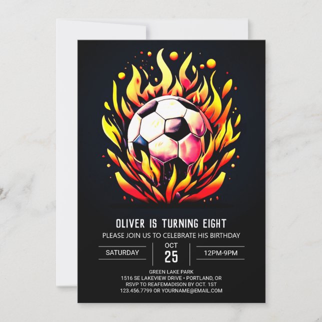 Magic Boll Online Soccer Birthday Inbjudningar (Framsida)