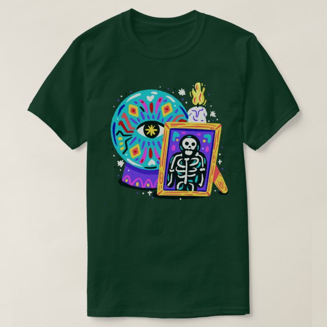Magic Boll Skeleton Halloween T Shirt (Design framsida)