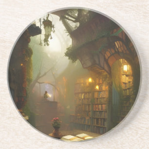 Magic Bookstore Fantasy Art Underlägg