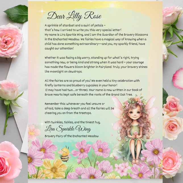 Magic Bravery Fairy Keepsaké Brev För barn (Magical Bravery Fairy Keepsake Letter For Kids - Bravery Letter From The Bravery Fairy)