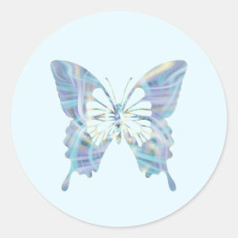 Magic Bright Blue and Gult Light Butterfly Runt Klistermärke
