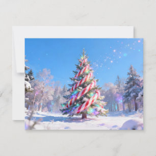 Magic Candy cane Julgran Julkort