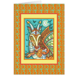 MAGIC CANDY CORN DRAGON, HALLOWEEN FANTASY-KORT OBS KORT