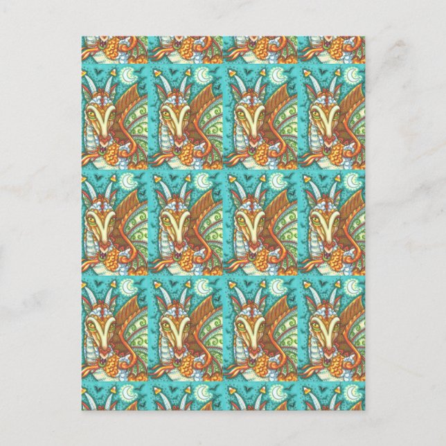 MAGIC CANDY CORN DRAGON, HALLOWEEN FANTASY VYKORT (Framsida)