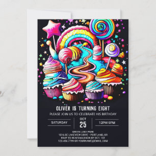 Magic Candyland Birthday Inbjudningar