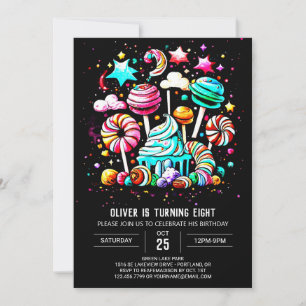 Magic Candyland Extravaganza Birthday Inbjudningar
