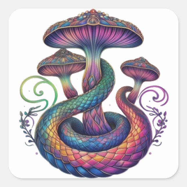 Magic Caps Fyrkantigt Klistermärke (Framsida)