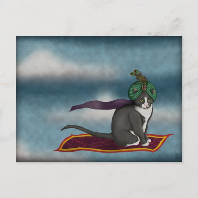 Magic Carpet Cat, vykort (Framsida)