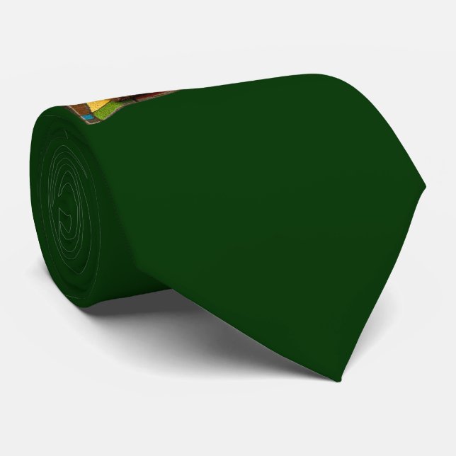 Magic Carpet Ride Tie (Mörk grönt) Slips (Rullad)