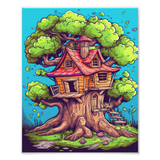 Magic Carved Treehouse Poster