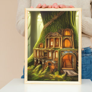 Magic Carved Treehouse Poster