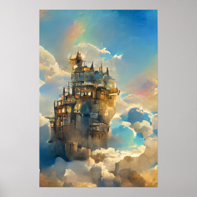 Magic Castle, Castle, Fairytale in Himlar, Wonderl Poster (Framsidan)