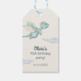 Magic Castle Cute Dragons Barns födelsedag Presentetikett