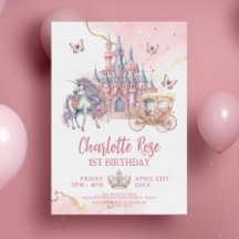 Magic Castle Unicorn Rosa Princess 1:a födelsedage