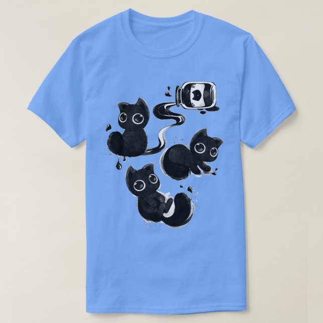 Magic Cat Bläck T Shirt (Design framsida)