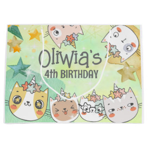 Magic caticorn-födelsedag Large Gift Bag