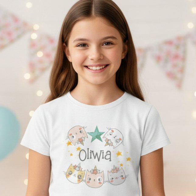 Magic caticorn Girl T-shirt (Skapare uppladdad)