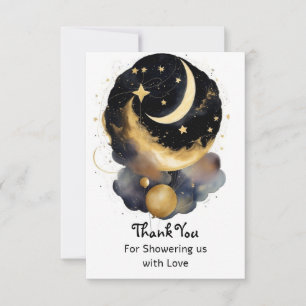 Magic Celestial Baby Shower Måne Stars Theme Tack Kort