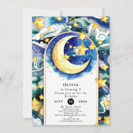 Magic Children Måne Birthday Inbjudningar