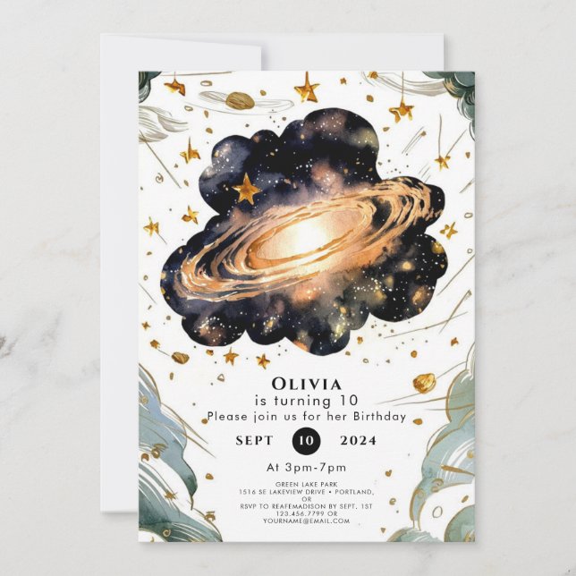 Magic Children Space Birthday Inbjudningar (Framsida)